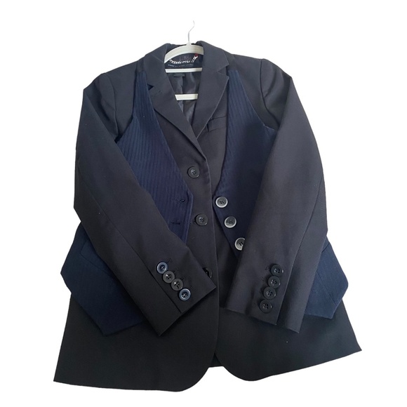 Marc Marc Jacobs androgynous blazer vest combo pinstripe black blue S small - Picture 9 of 16